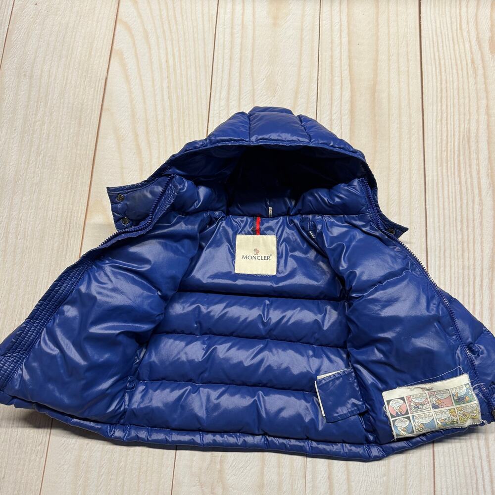 Moncler Enfant Maya Down Jacket Toddler Size 2Y Removeable Hood Glossy Blue - Picture 6 of 15